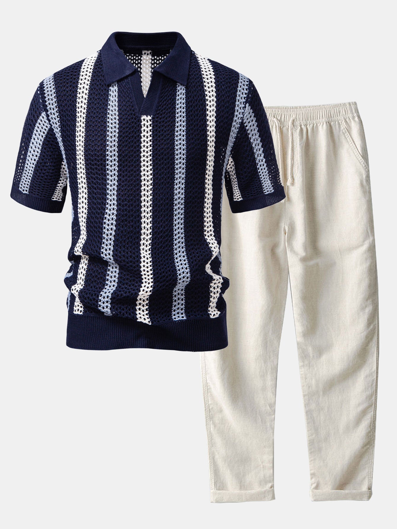 Marco | Polo a Righe e Pantaloni di Lino