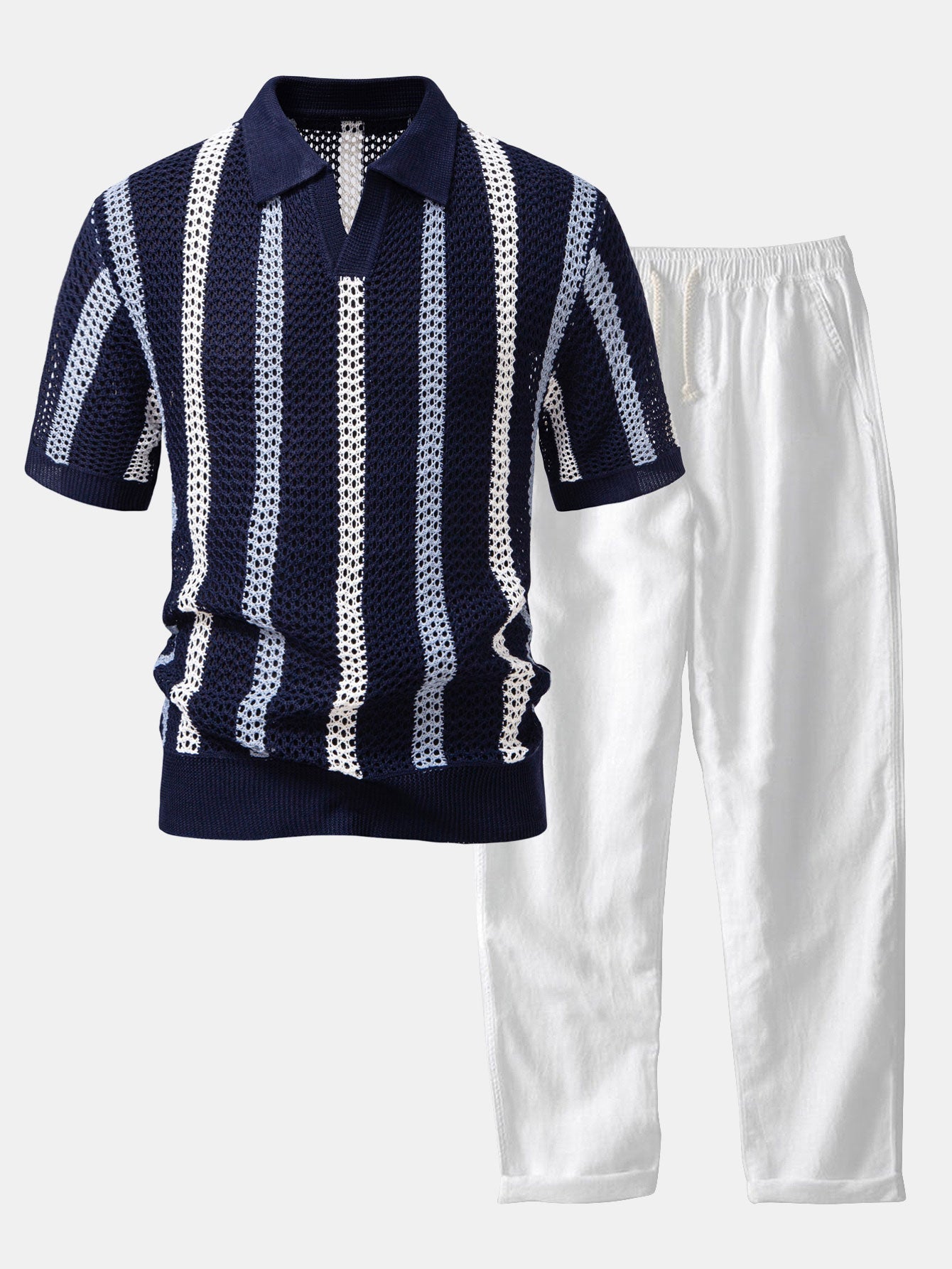 Marco | Polo a Righe e Pantaloni di Lino