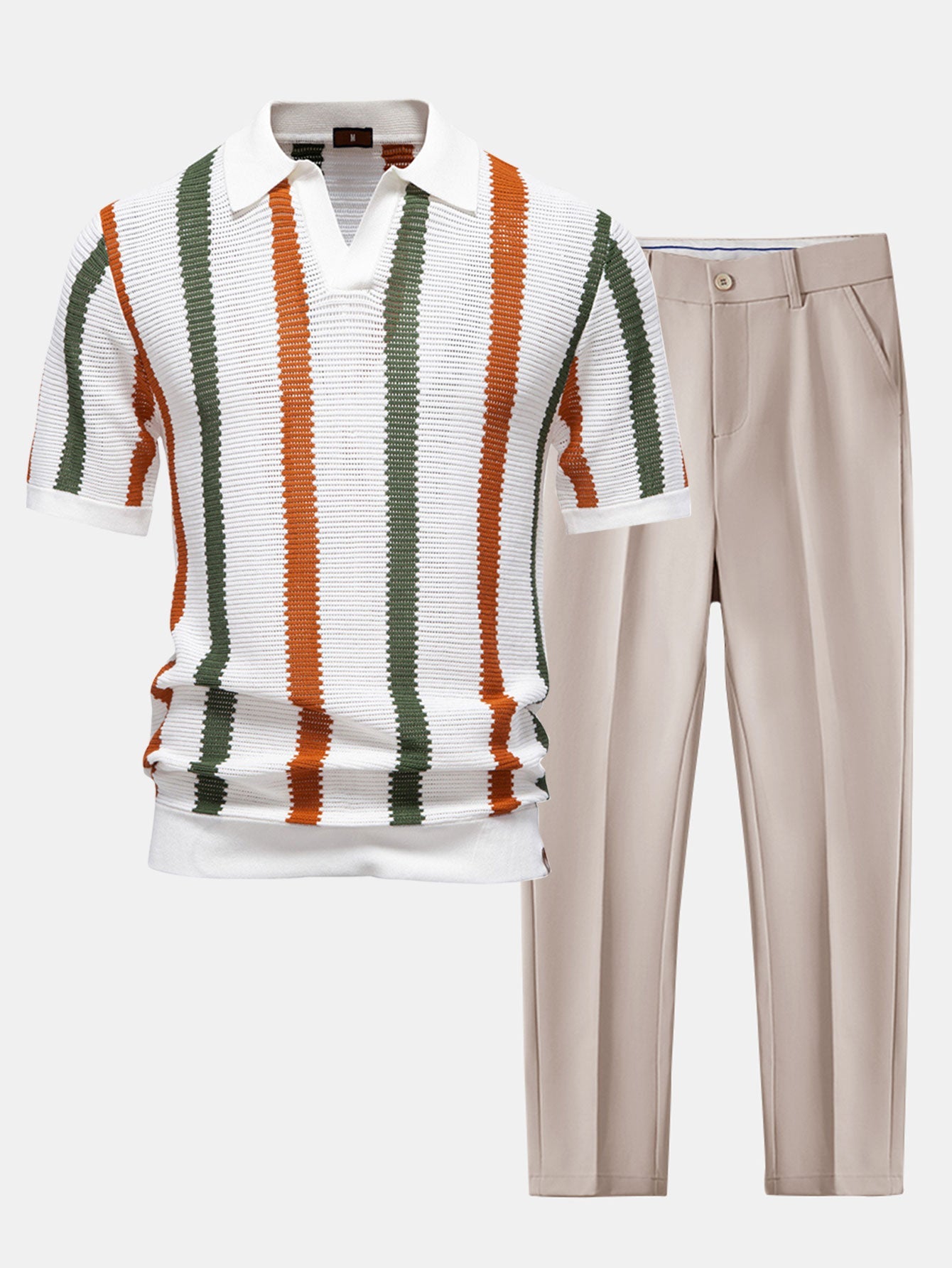 Marco | Maglietta Polo a V e Pantaloni Slim
