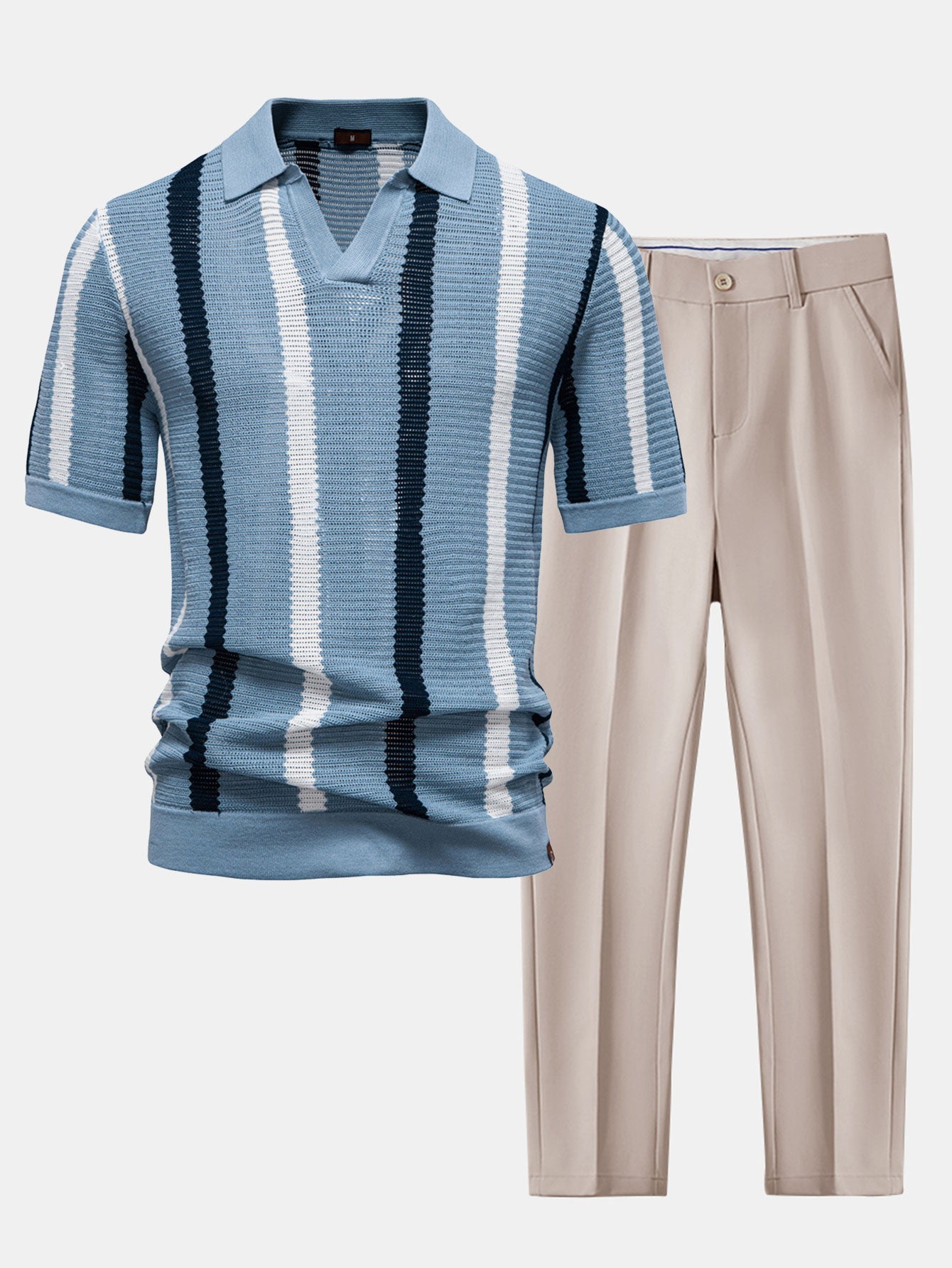 Marco | Maglietta Polo a V e Pantaloni Slim