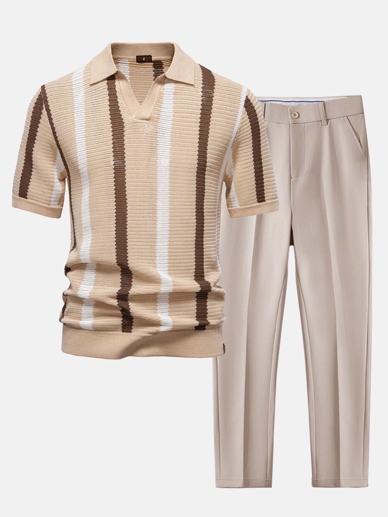 Marco | Maglietta Polo a V e Pantaloni Slim