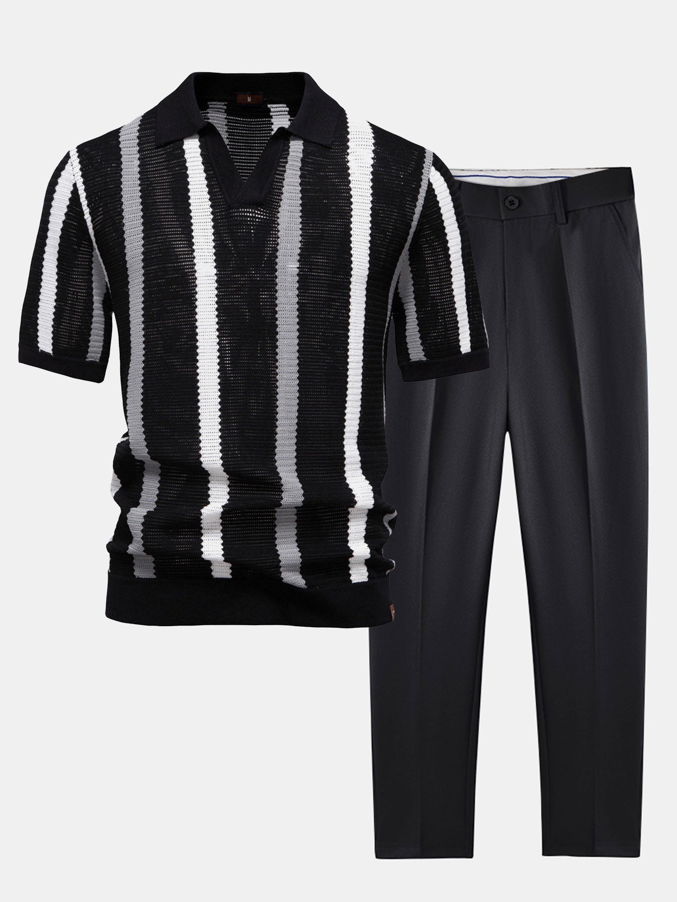 Marco | Maglietta Polo a V e Pantaloni Slim