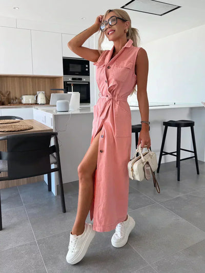 Abito lungo casual in denim