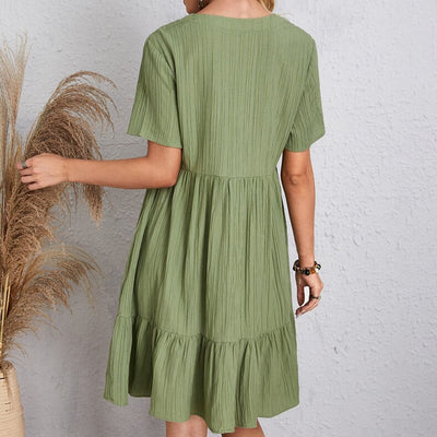 Jennifer | Abito casual fluido con fiocco in vita