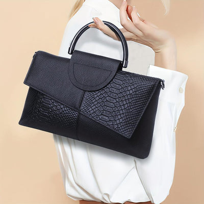 Cassandra | Borsa a Mano con Motivo Coccodrillo Opulento
