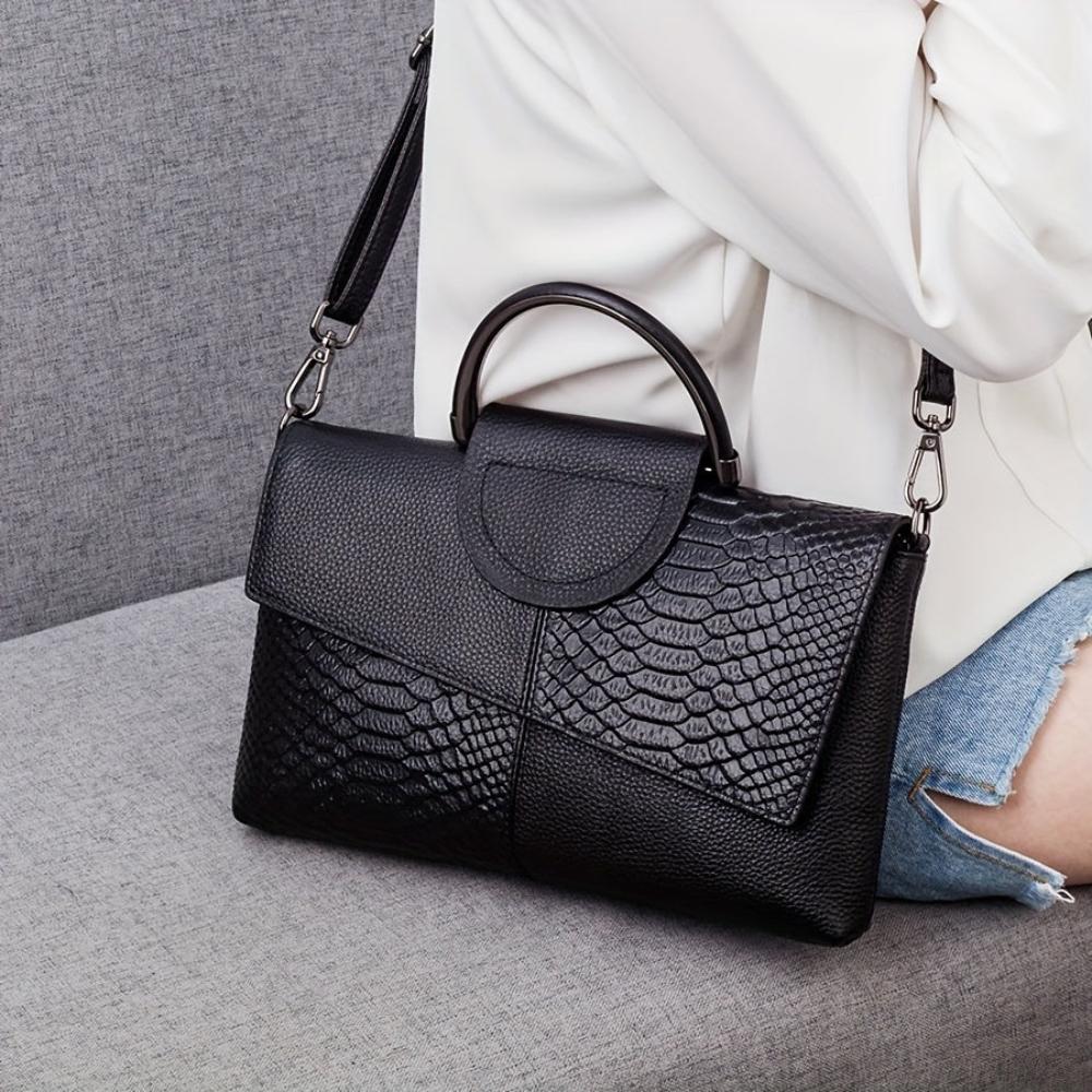 Cassandra | Borsa a Mano con Motivo Coccodrillo Opulento