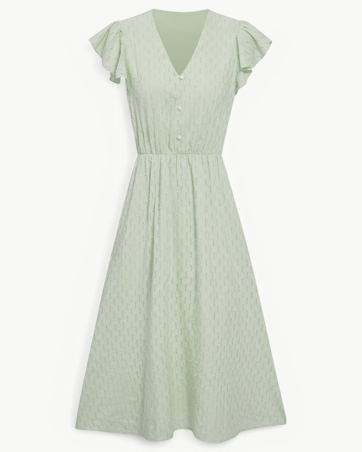 Alra™ | Abito midi con scollo a V e maniche a volant