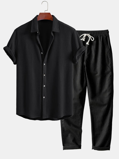 Luca | Camicia a Waffle & Pantaloni in Lino