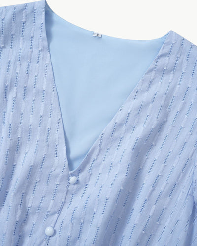 Alra™ | Abito midi con scollo a V e maniche a volant