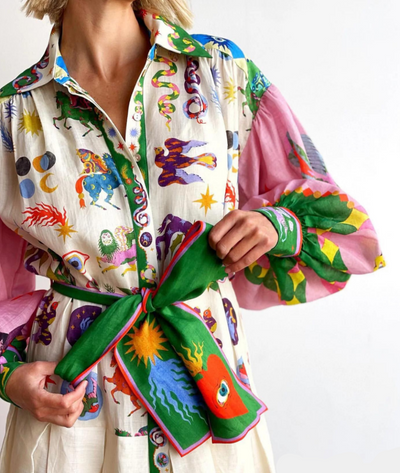 Elegante abito floreale con volume