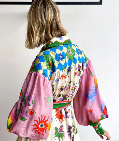 Elegante abito floreale con volume