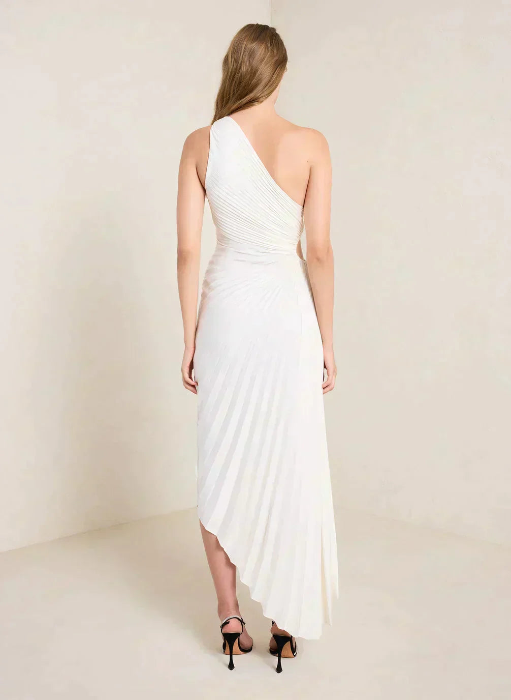 Dalyra™ | Abito midi monospalla plissettato