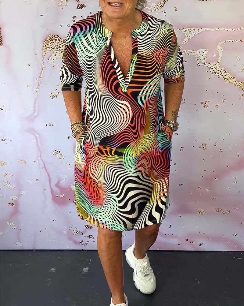 Alen™ | Abito colorato con scollo a V
