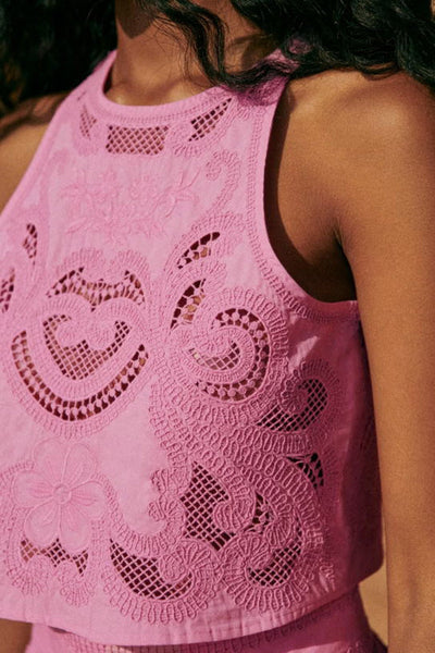 Alis™ | Completo in pizzo rosa
