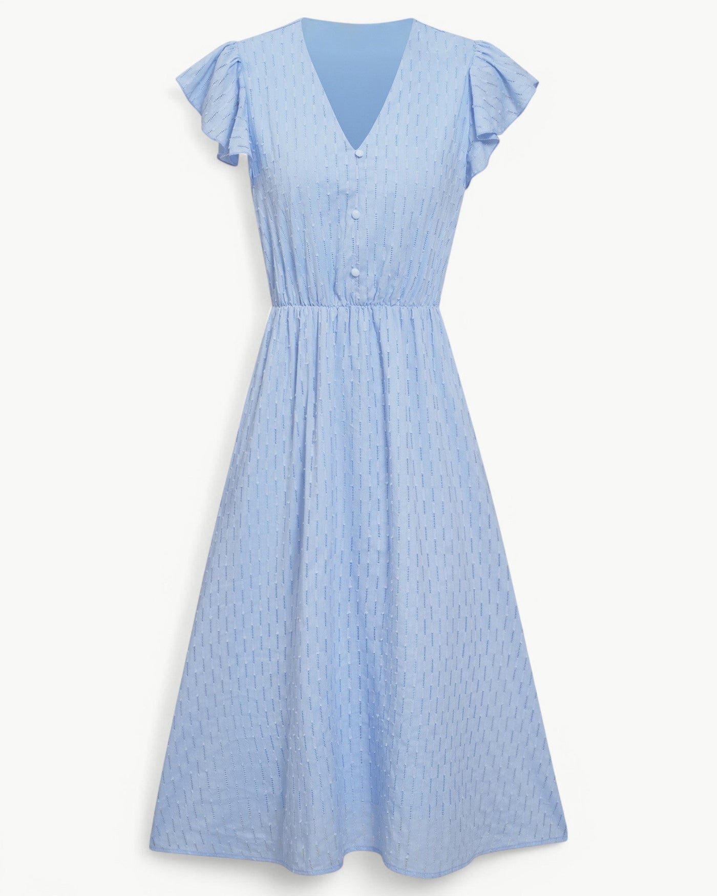 Alra™ | Abito midi con scollo a V e maniche a volant