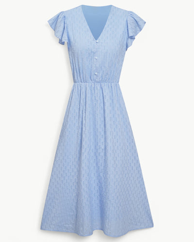 Alra™ | Abito midi con scollo a V e maniche a volant