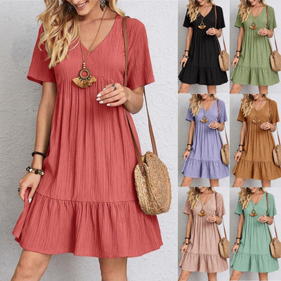 Jennifer | Abito casual fluido con fiocco in vita