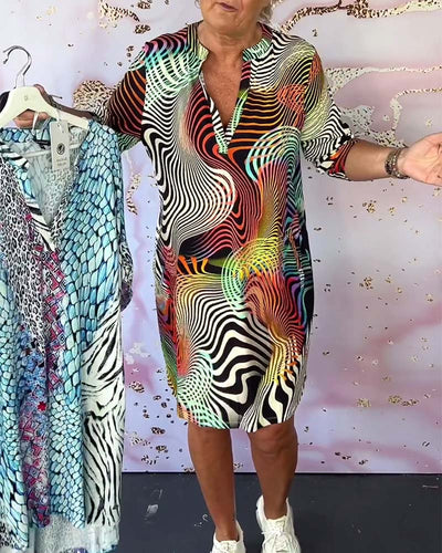 Alen™ | Abito colorato con scollo a V