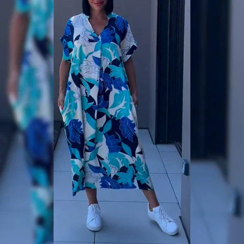 Elegante abito con motivo floreale