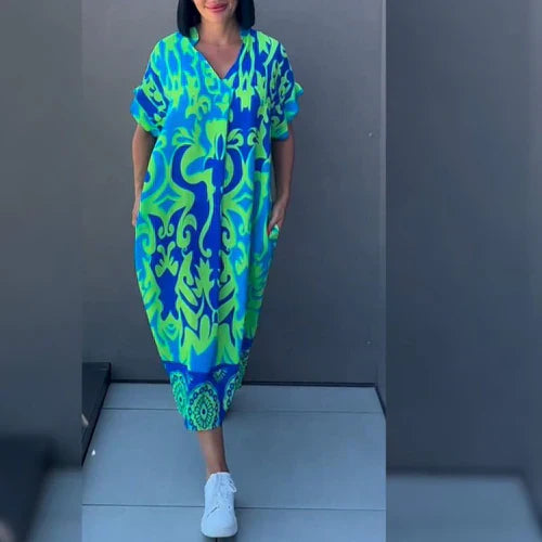 Elegante abito con motivo floreale