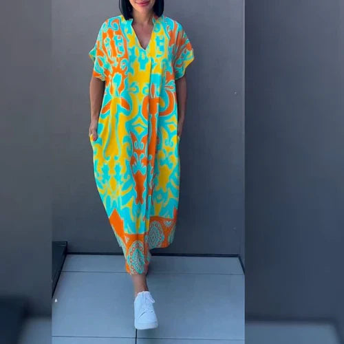Elegante abito con motivo floreale