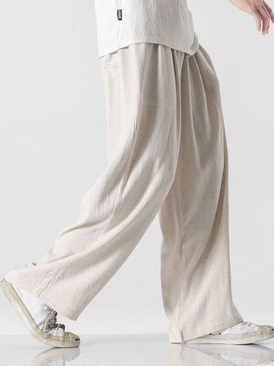 Lorenzo | Pantaloni Ampi in Lino e Cotone