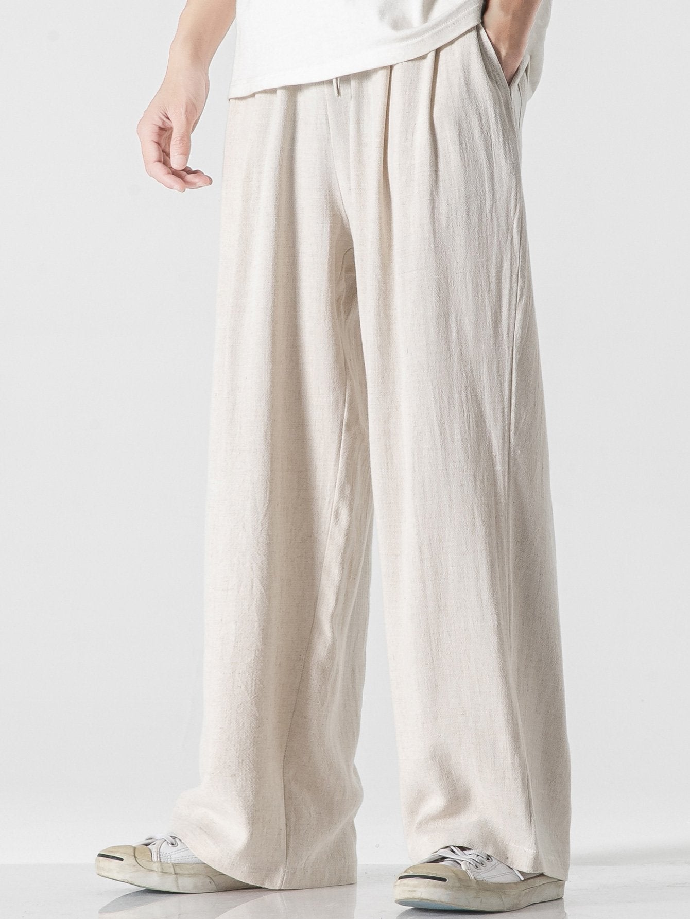 Lorenzo | Pantaloni Ampi in Lino e Cotone