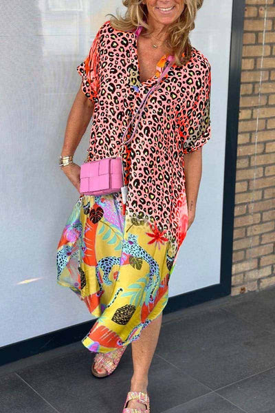 Abito casual con stampa leopardata