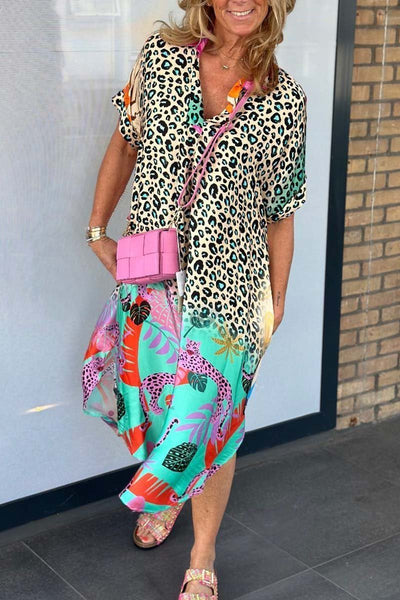 Abito casual con stampa leopardata