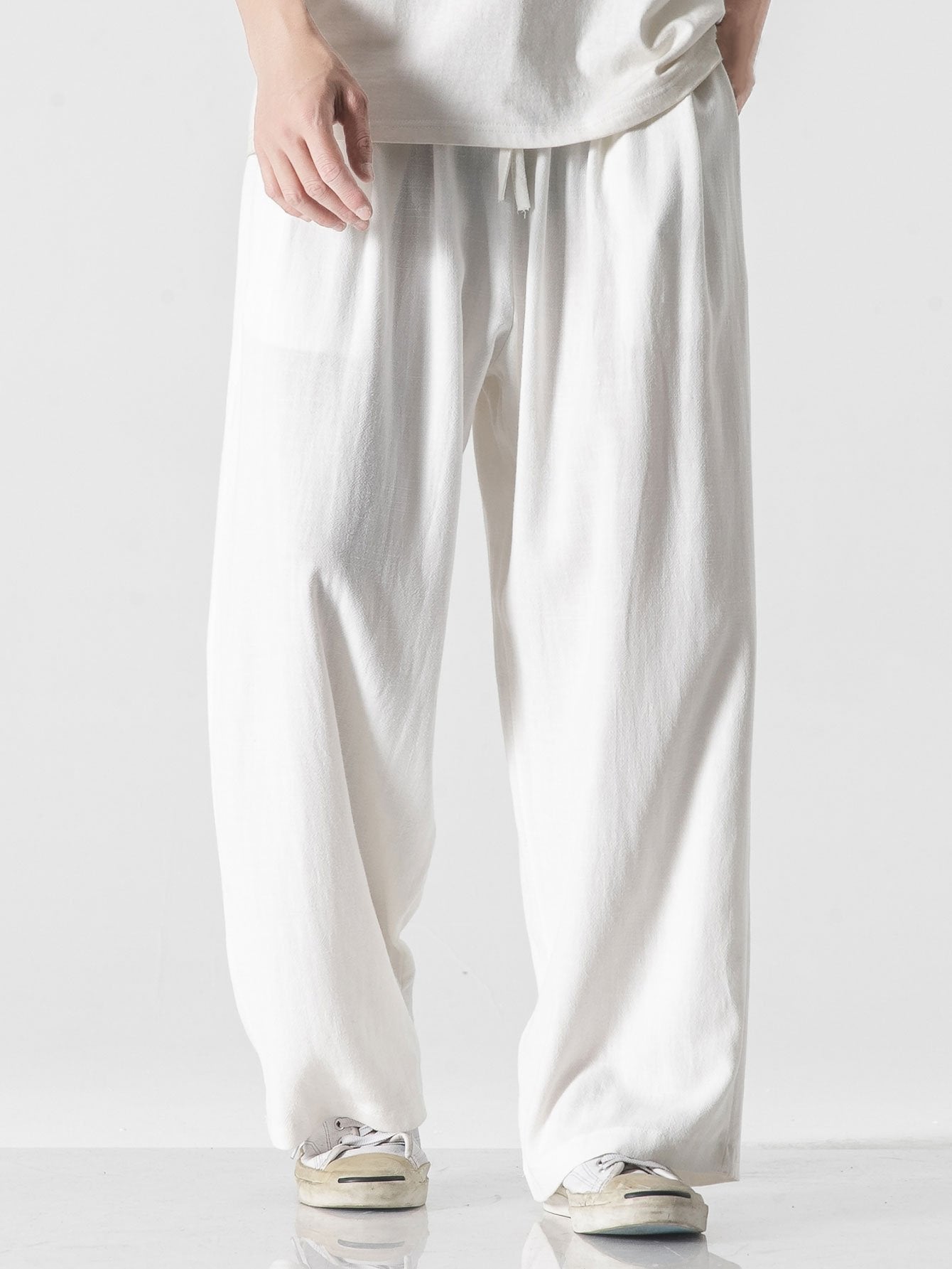 Lorenzo | Pantaloni Ampi in Lino e Cotone