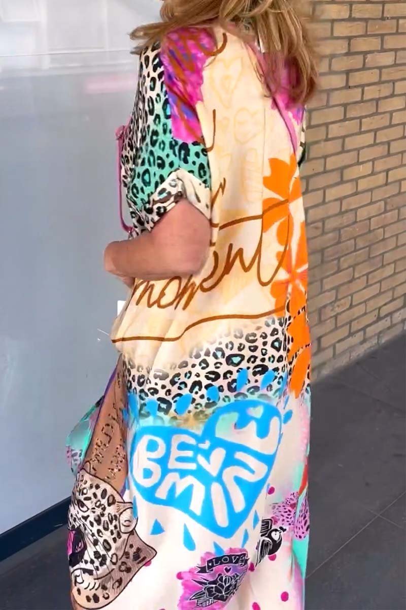 Abito casual con stampa leopardata