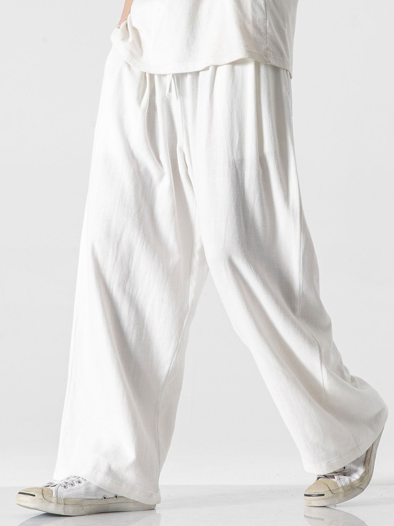 Lorenzo | Pantaloni Ampi in Lino e Cotone