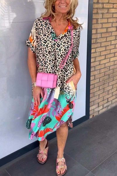 Abito casual con stampa leopardata