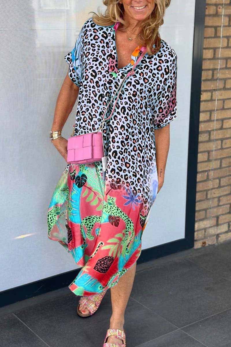 Abito casual con stampa leopardata