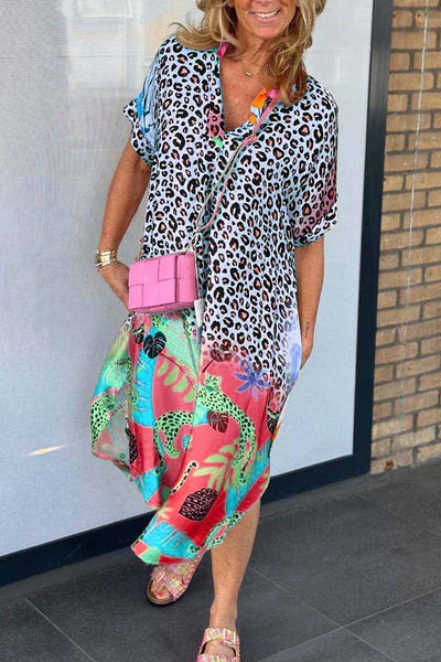 Abito casual con stampa leopardata