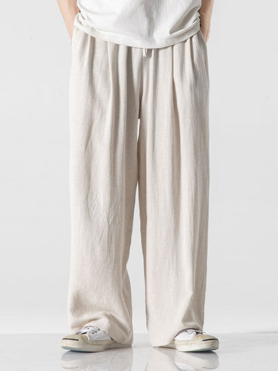 Lorenzo | Pantaloni Ampi in Lino e Cotone
