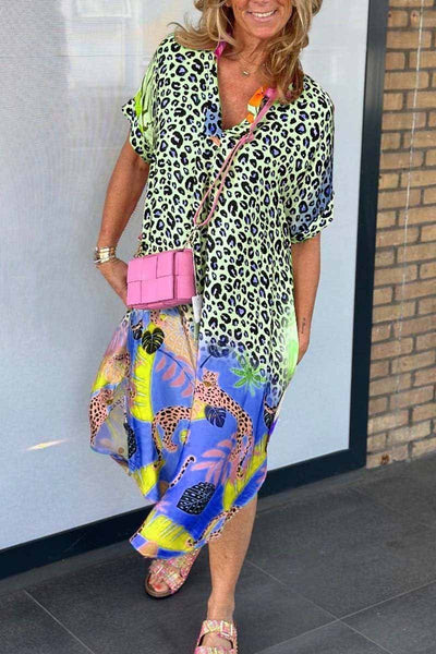 Abito casual con stampa leopardata