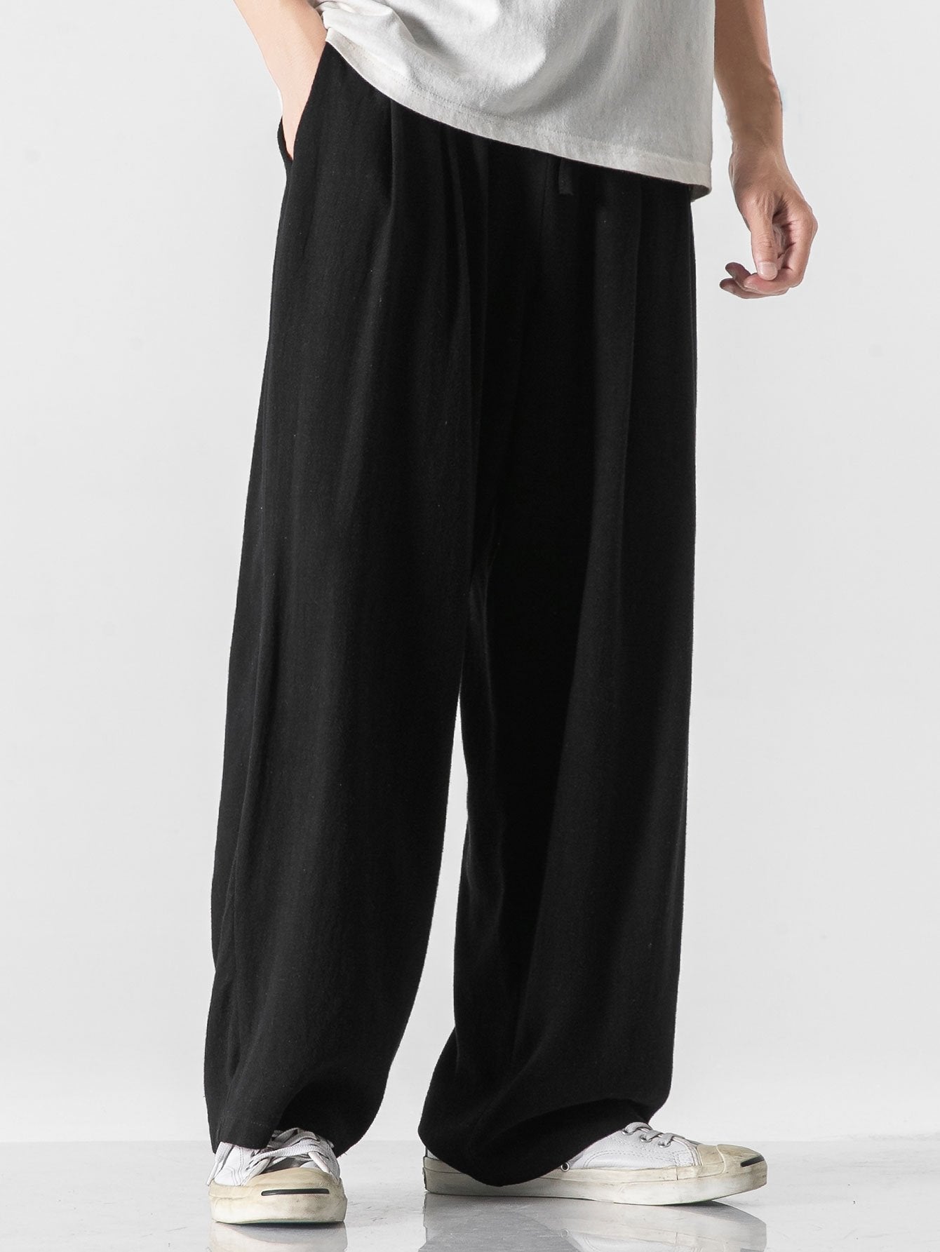 Lorenzo | Pantaloni Ampi in Lino e Cotone