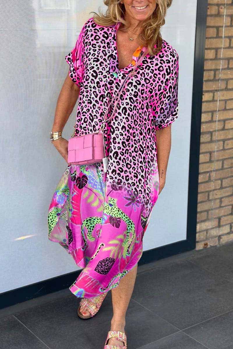 Abito casual con stampa leopardata