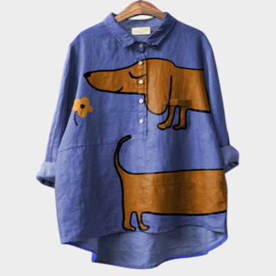 Mirea™ | Maglietta oversize con stampa di cani per il comfort quotidiano