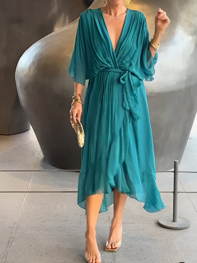 Caira™ | Abito in chiffon con scollo a V