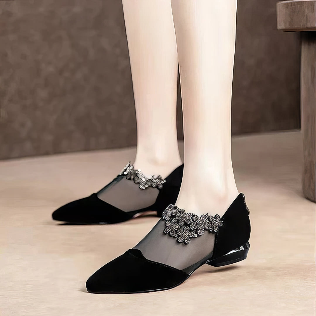 Jennifer | Sandali con tacco a giorno con strass Eleganti