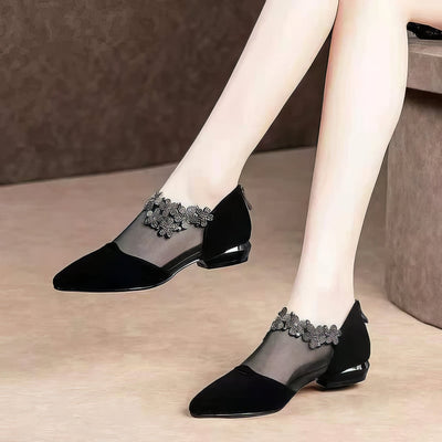 Jennifer | Sandali con tacco a giorno con strass Eleganti