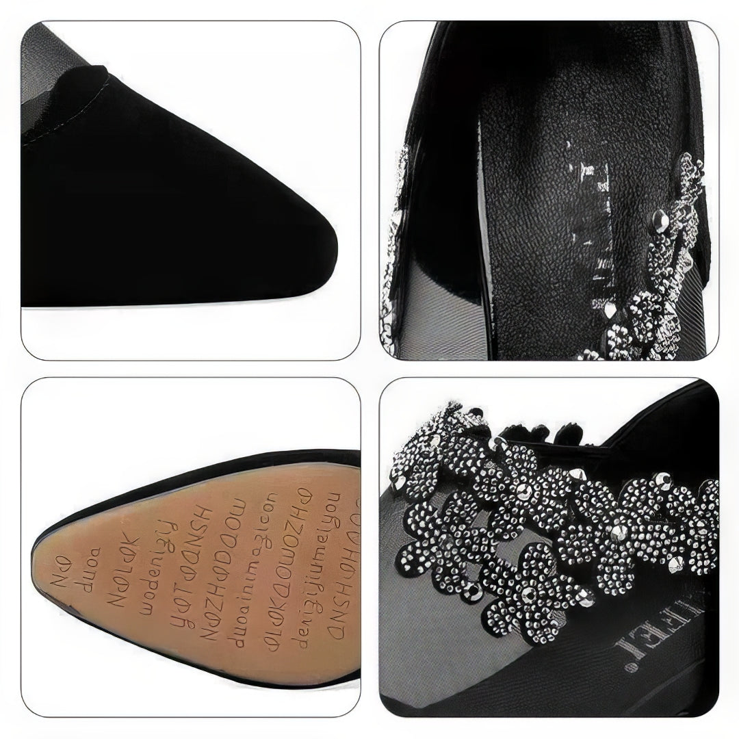 Jennifer | Sandali con tacco a giorno con strass Eleganti