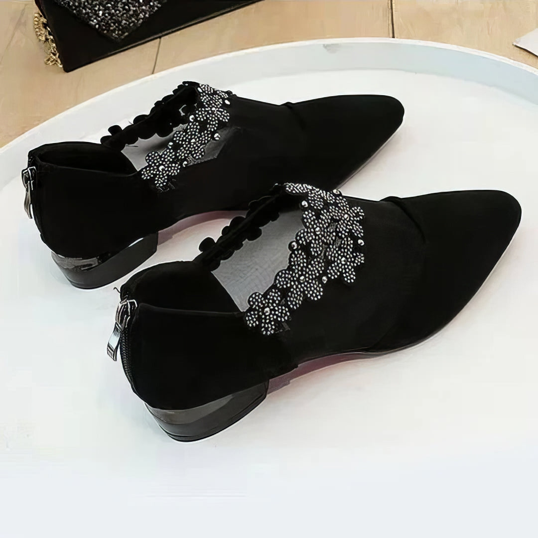 Jennifer | Sandali con tacco a giorno con strass Eleganti